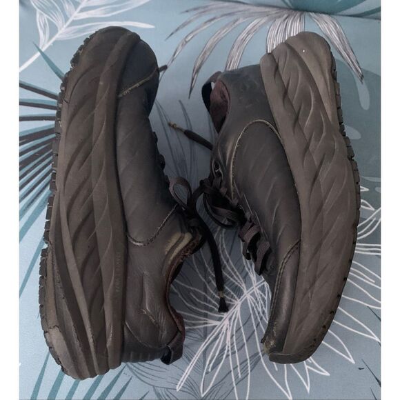 HOKA ONE Bondi black leather Slip Oil Resistant Sneakers Gym Work SHOES women’s - Picture 12 of 13